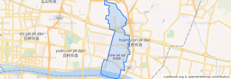 Mapa de ubicacion de 车陂街道.