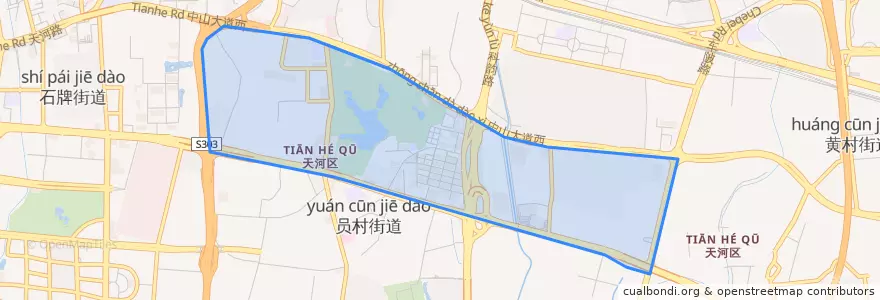 Mapa de ubicacion de 天园街道.