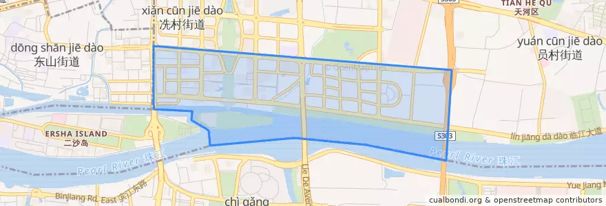 Mapa de ubicacion de 猎德街道.
