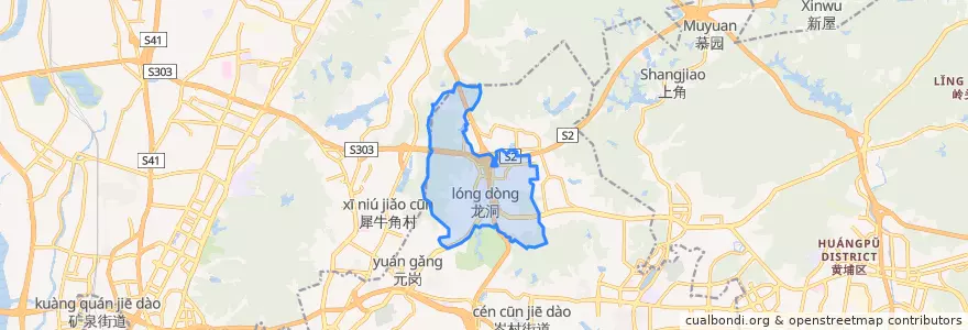 Mapa de ubicacion de 龙洞街道.