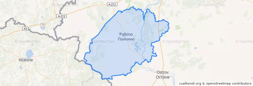 Mapa de ubicacion de Палкинский район.