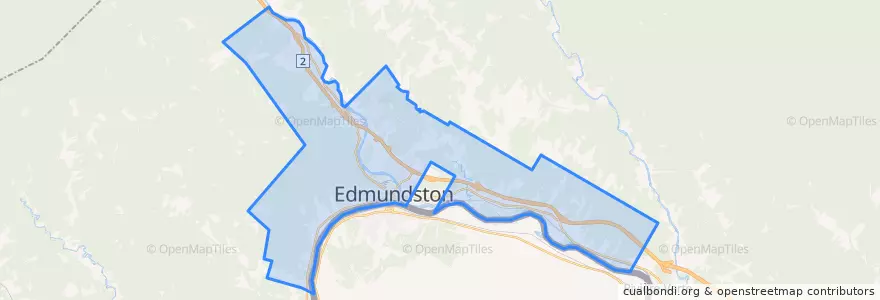 Mapa de ubicacion de Edmundston.