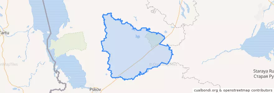 Mapa de ubicacion de Струго-Красненский район.