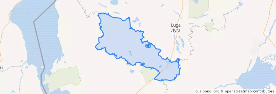Mapa de ubicacion de Плюсский район.