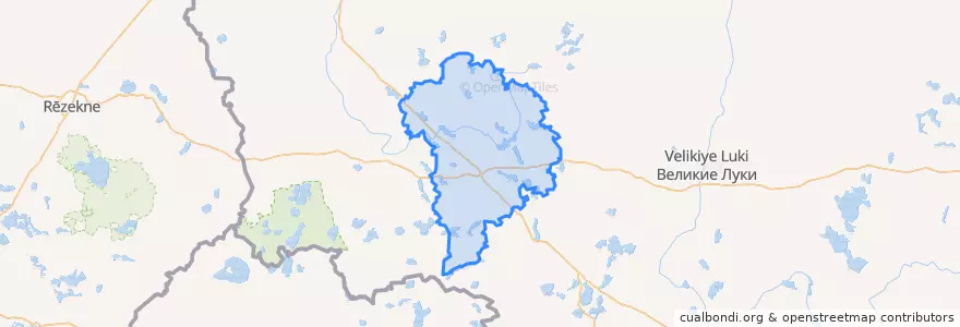 Mapa de ubicacion de Пустошкинский район.