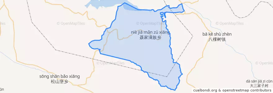 Mapa de ubicacion de 聂家满族乡.