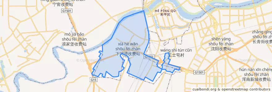 Mapa de ubicacion de 浑河站西街道.