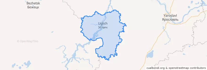 Mapa de ubicacion de Угличский район.