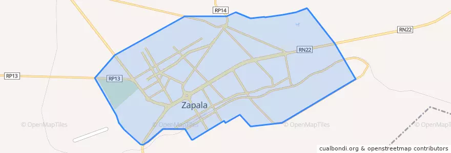 Mapa de ubicacion de Zapala.