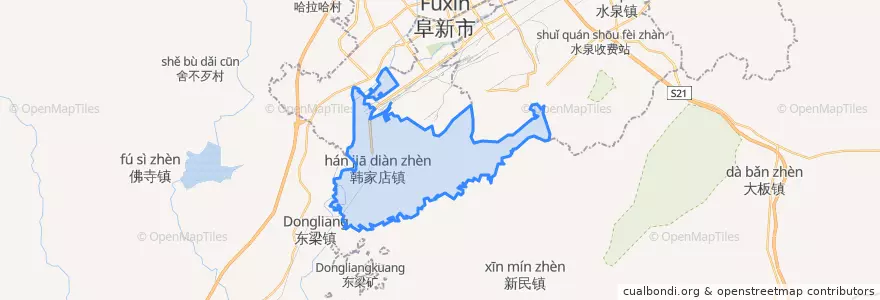 Mapa de ubicacion de 韩家店镇.