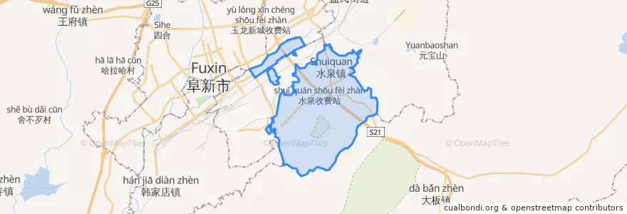 Mapa de ubicacion de 水泉镇.