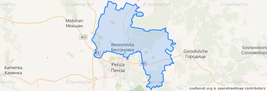 Mapa de ubicacion de Бессоновский район.