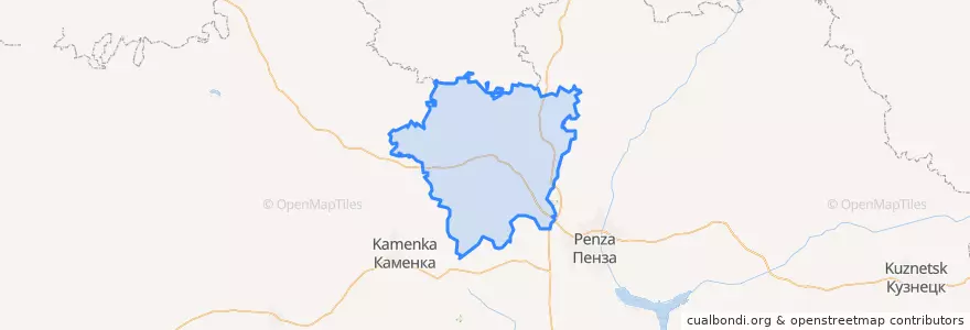 Mapa de ubicacion de Мокшанский район.