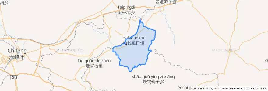 Mapa de ubicacion de 哈拉道口镇.