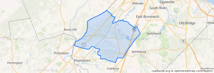 Mapa de ubicacion de South Brunswick.