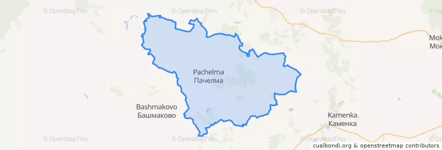 Mapa de ubicacion de Пачелмский район.