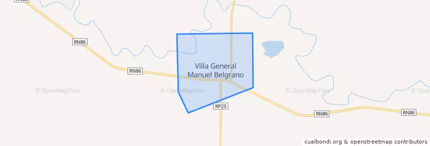 Mapa de ubicacion de Municipio de Villa General Manuel Belgrano.