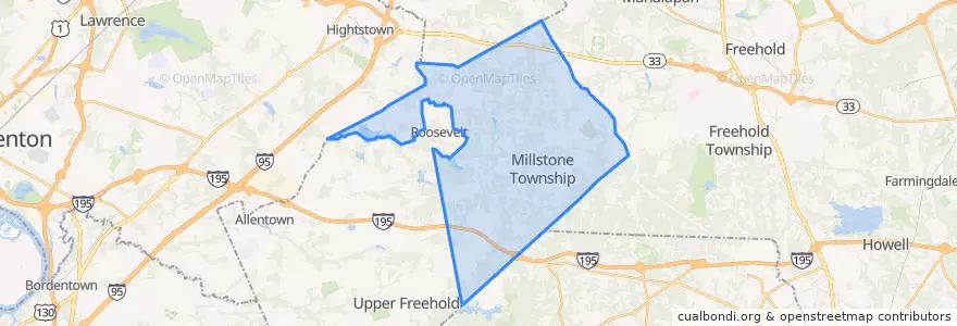 Mapa de ubicacion de Millstone Township.