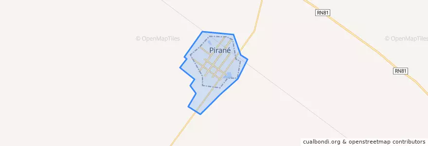Mapa de ubicacion de Municipio de Pirané.