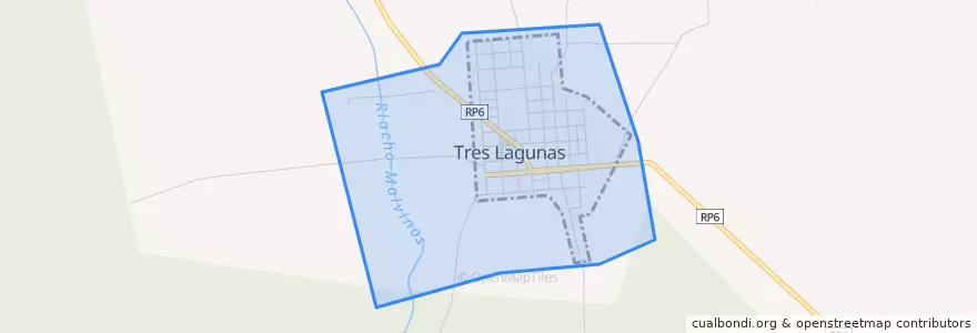 Mapa de ubicacion de Municipio de Tres Lagunas.