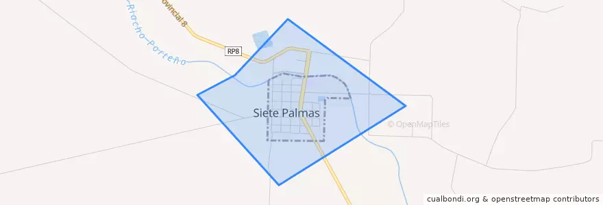 Mapa de ubicacion de Municipio de Siete Palmas.