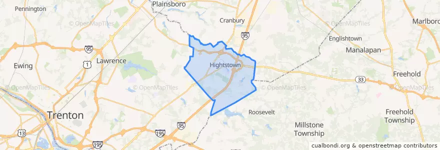 Mapa de ubicacion de East Windsor Township.