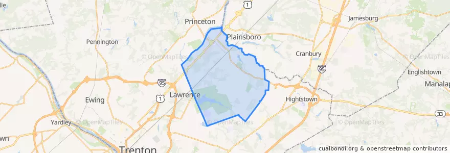 Mapa de ubicacion de West Windsor Township.