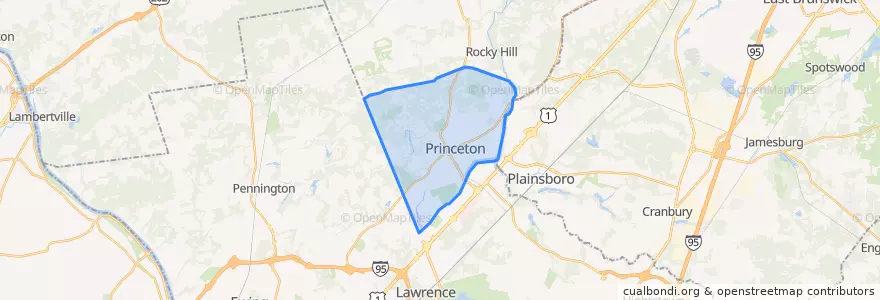 Mapa de ubicacion de Princeton.