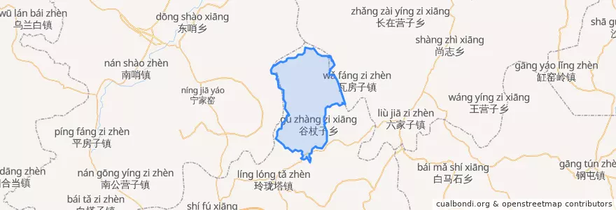 Mapa de ubicacion de 谷杖子乡.