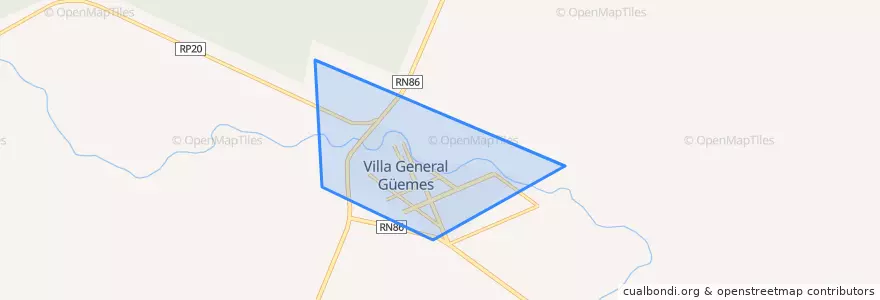 Mapa de ubicacion de Municipio de Villa General Güemes.