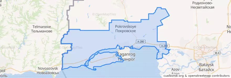Mapa de ubicacion de Rajon Neklinowski.
