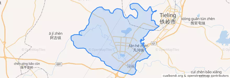 Mapa de ubicacion de 凡河镇.