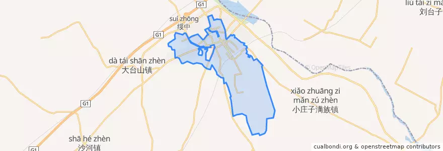 Mapa de ubicacion de 绥中镇.