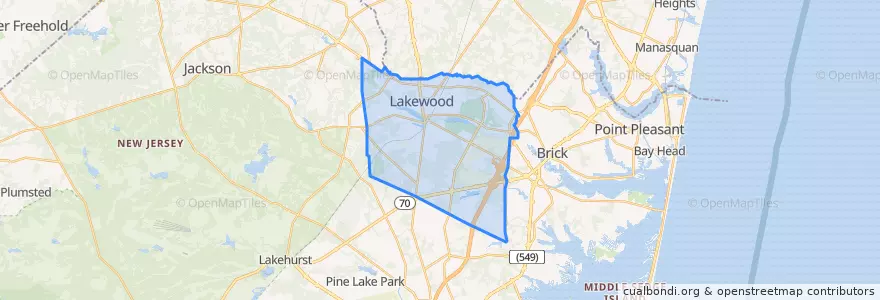 Mapa de ubicacion de Lakewood.