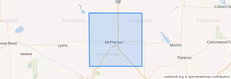 Mapa de ubicacion de McPherson County.