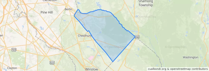 Mapa de ubicacion de Waterford Township.