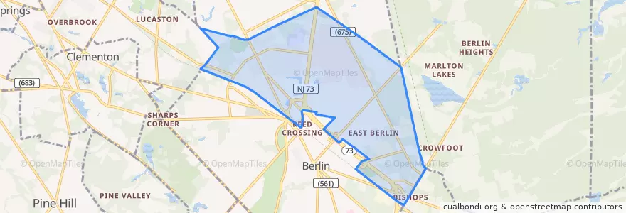 Mapa de ubicacion de Berlin Township.