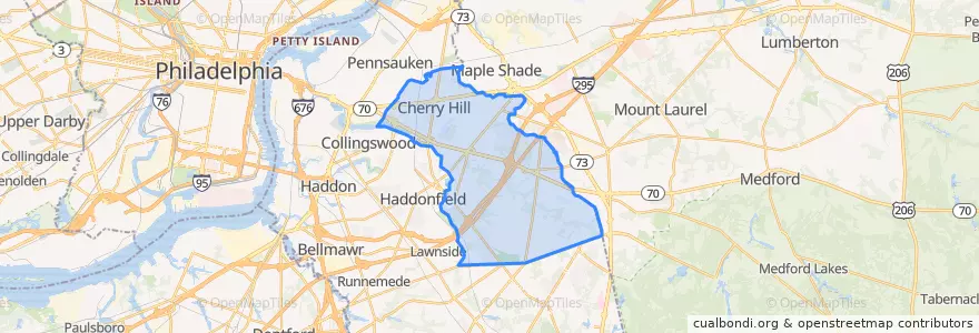 Mapa de ubicacion de Cherry Hill Township.