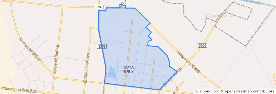 Mapa de ubicacion de 石桥子街道.