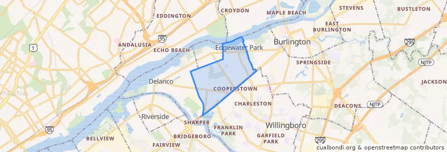 Mapa de ubicacion de Edgewater Park Township.