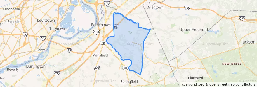 Mapa de ubicacion de Chesterfield Township.