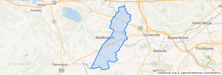 Mapa de ubicacion de Branchburg Township.