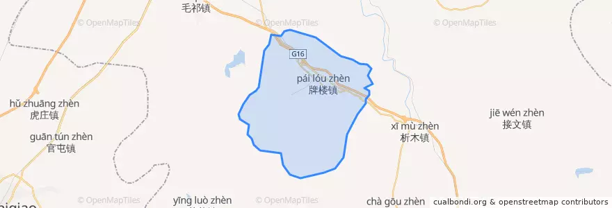 Mapa de ubicacion de 牌楼镇.