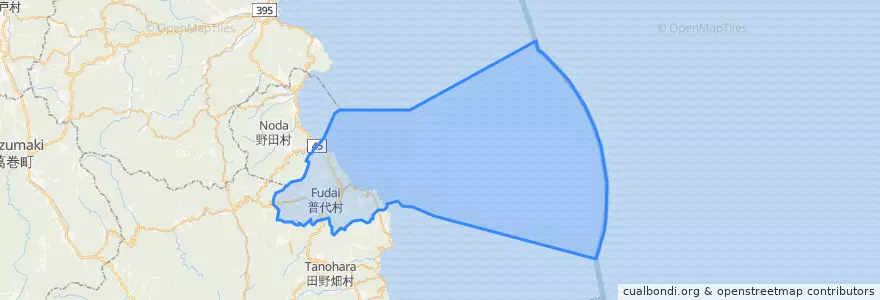 Mapa de ubicacion de Fudai.