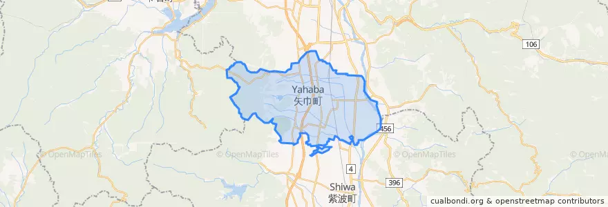 Mapa de ubicacion de 矢巾町.