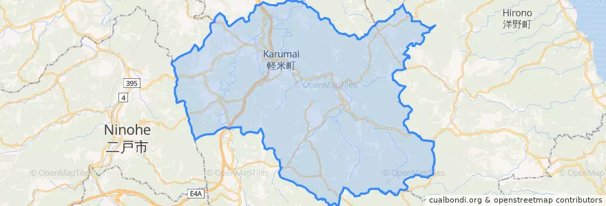 Mapa de ubicacion de 軽米町.