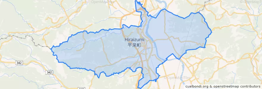 Mapa de ubicacion de 平泉町.