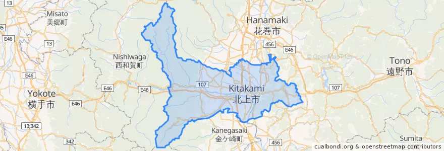 Mapa de ubicacion de Kitakami.
