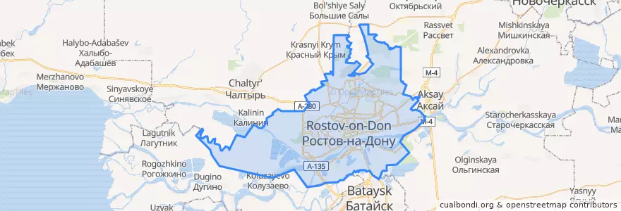 Mapa de ubicacion de городской округ Ростов-на-Дону.