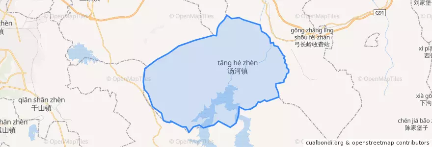 Mapa de ubicacion de 汤河镇.
